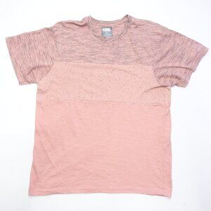 CSG T-Shirt Men's Medium Beige Short Sleeve Regular-Fit Crew Neck Cotton Blend